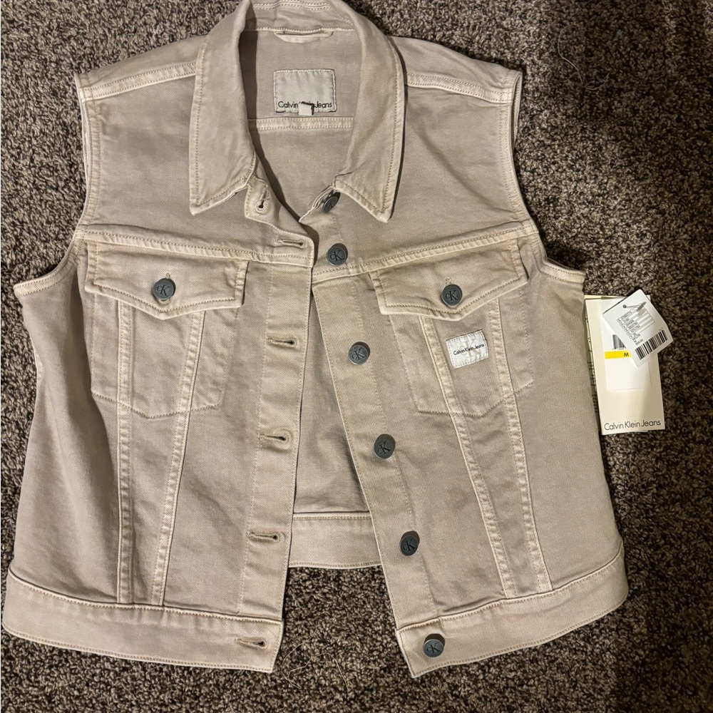 Brand new with tags Calvin Klein jeans little beige vest